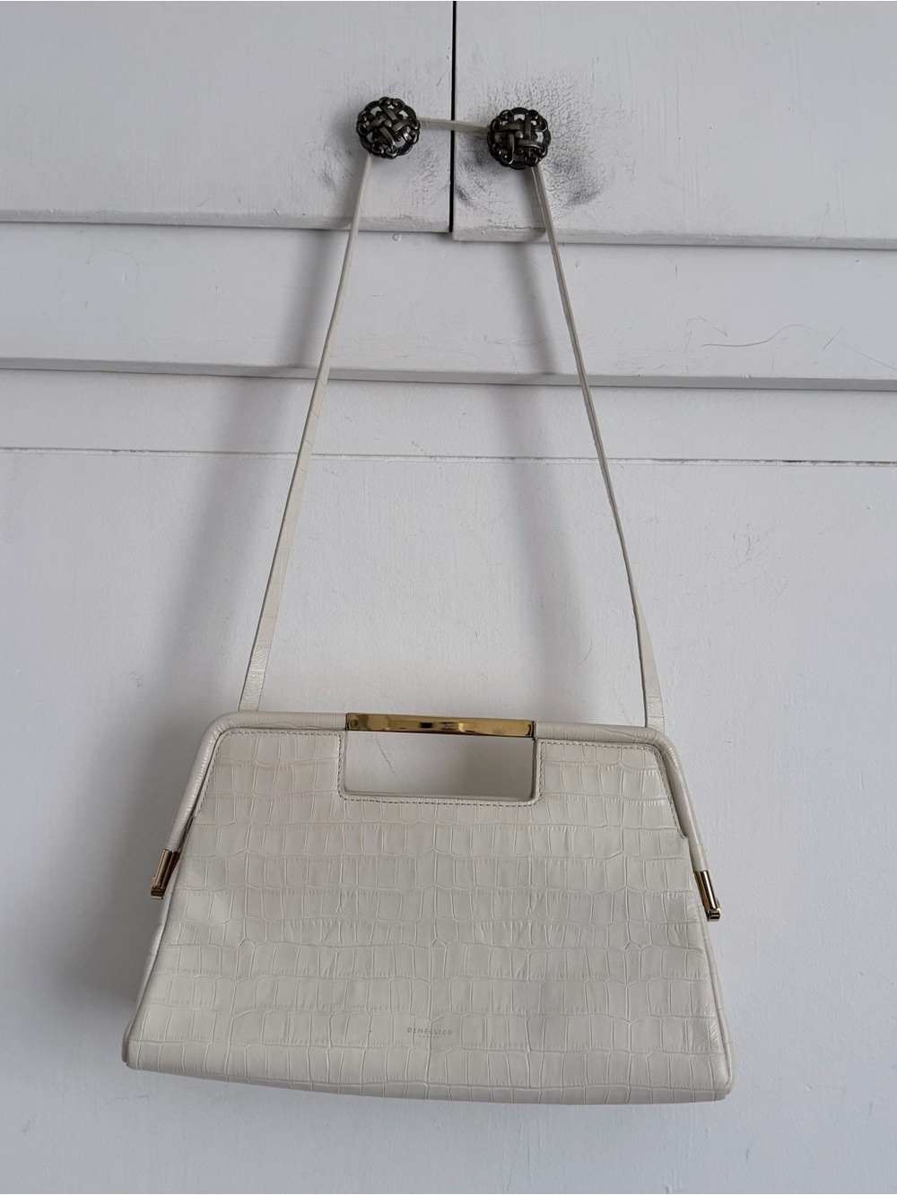 Demellier Seville Off White Croc Bag/Clutch